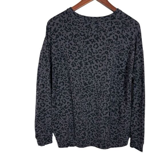 Athleta Pure Luxe Leopard Sweatshirt Top Spring Night Large  #502398 - Picture 5 of 7